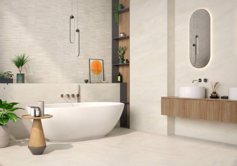 carrelage salle de bain aspect pierre naturelle nice