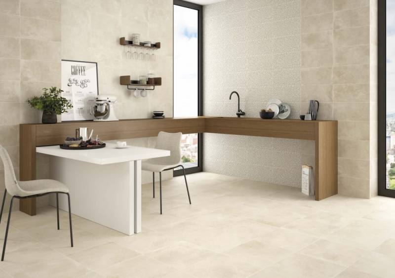 carrelage effet béton ciré beige salle de bain a Marseille